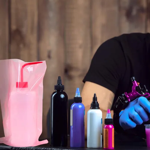 Miniatura 5 de Bolsas para botellas de tatuaje, color rosa, 250 unidades, cubierta de botella dental, bolsas para botellas de lavado de tatuajes, bolsas