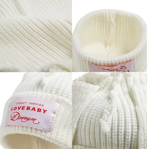 Miniatura 7 de Gorro de punto con orejas largas de conejo, gorro divertido de invierno, gorro cálido de punto de conejo de ganchillo para exteriores