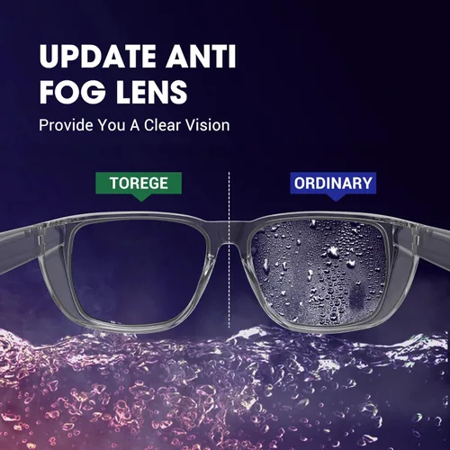 Miniatura 2 de TOREGE Gafas de seguridad, elegantes gafas de seguridad para los ojos, antivaho y resistentes a los arañazos con lentes de luz azul para hombres