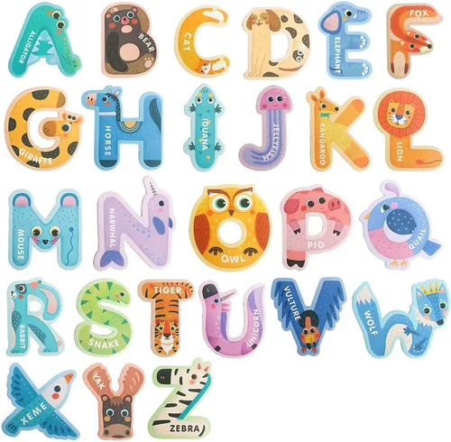 Miniatura 2 de JOCHA ABC Letra Lindos Animales Nevera Jumbo Grandes Imanes del Alfabeto Preescolar Aprendizaje de Ortografía Nevera Magnético Mayúscula Colorido