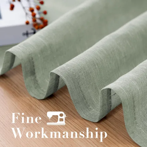 Miniatura 6 de H.VERSAILTEX - Cortinas de lino con mezcla de lino natural, paneles de cortina para sala de estar/cortinas semitranslúcidas de lino que reducen