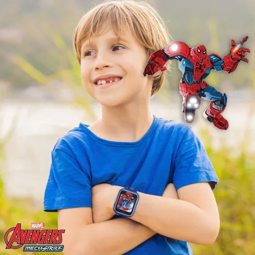 Miniatura 4 de Marvel Avengers - Reloj inteligente para niños, pantalla táctil con héroes Mech Strike, juegos, cámara selfie, rastreador de pasos, temporizador