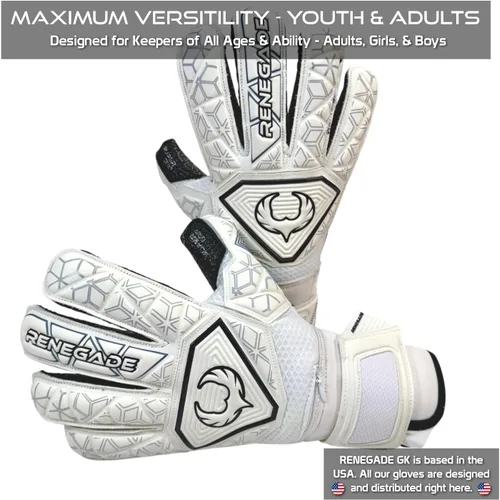 Miniatura 2 de Guantes de portero Renegade GK Triton con protección antimicrobiana (tallas 5-11, 3 estilos, nivel 2) Protectores de dedos Pro-Tek y Super Agarre