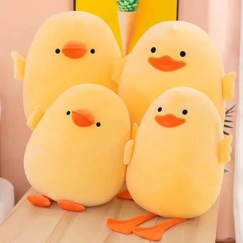 Miniatura 6 de DEYI Peluche de pato de peluche, juguetes suaves de patito amarillo, regalos para amigos y niños, Navidad, bonita almohada amarilla