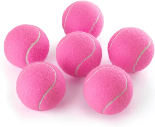 Miniatura 12 de PHOEPET - Juego de 6 pelotas de tenis para entrenamiento principiante, pelotas a granel para perros para juegos de buscar y morder (colores surtidos)