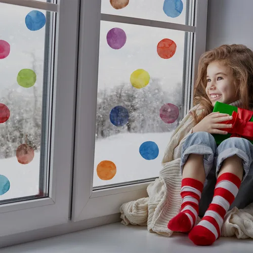Miniatura 2 de Calcomanías de pared de lunares coloridos, pegatinas de pared de puntos de acuarela para niños, bebés, niñas, adolescentes y habitación de guardería