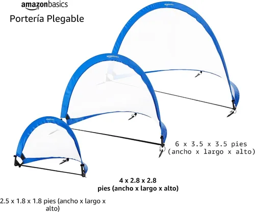 Miniatura 6 de Amazon Basics Juego de portería de fútbol portátil desplegable para niños, equipo de entrenamiento, juegos deportivos al aire libre, fútbol