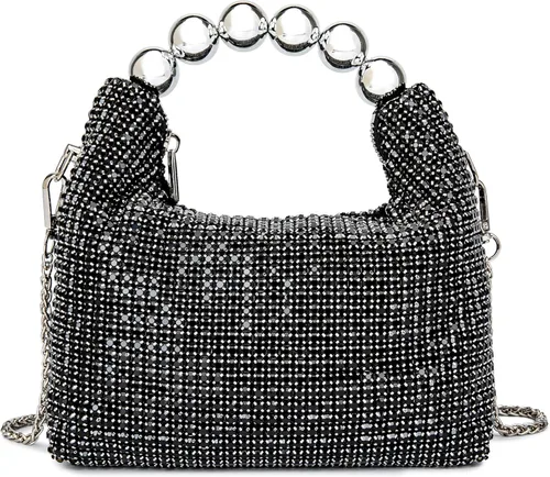 Miniatura 14 de Bolso de noche con diamantes brillantes para mujer, bolso de mano con diamantes de imitación para fiesta, baile de graduación, cóctel