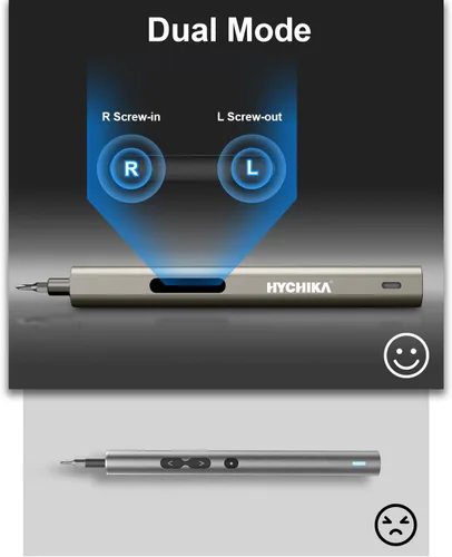 Miniatura 7 de HYCHIKA Juego de Destornilladores de Precisión, Mini Destornillador Eléctrico 67-en-1 con 52 Puntas Magnéticas, 3 Ajustes de Torque, Luz LED y Kit