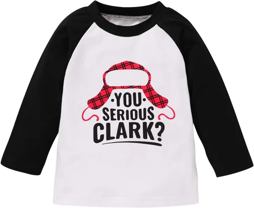 JEELLIGULAR Camiseta de Navidad para niños y niñas, camiseta de manga larga con estampado de letras para bebés, ropa de festival de 6 meses a 5 años