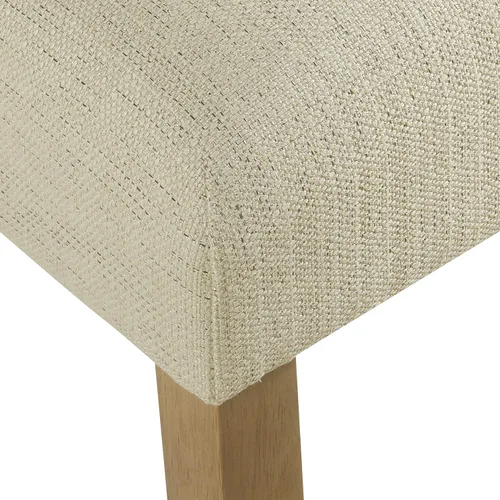 Miniatura 209 de Homepop Silla de comedor con detalles festoneados, sillas de comedor Parsons tapizadas, muebles decorativos para el hogar, tejido gris claro
