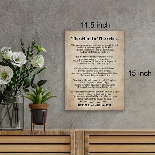 Miniatura 2 de Lienzo impreso con texto en inglés «The Man in the Glass Poema», arte de pared para decoración del hogar, When You Get What You Want in Your