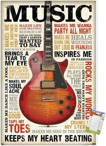Miniatura 14 de Trends International Music Inspires Me Wall Poster, 14.725" x 22.375", Barnwood Framed Version