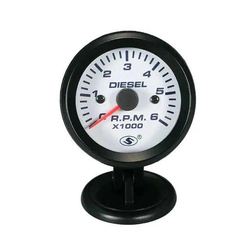 Miniatura 8 de MOTOR METER RACING 52 mm 2-1/16" Tacómetro Universal para Alternador de Motor Diesel 6000 RPM Esfera Negra en Salpicadero