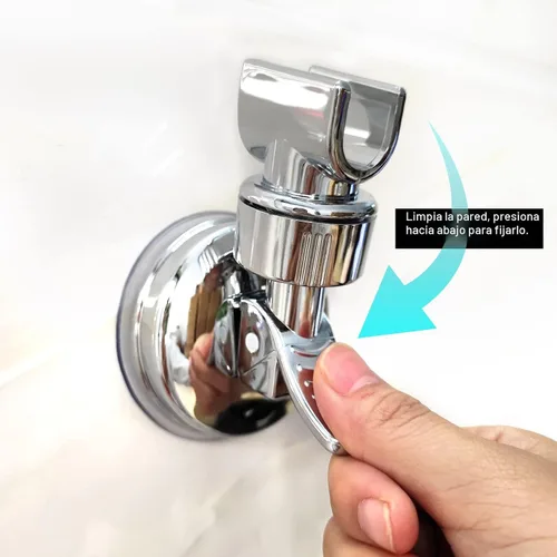 Miniatura 2 de Medsuo Soporte de cabezal de ducha ajustable con almohadilla adhesiva, soporte de cabezal de ducha con ventosa extraíble, sin taladro, soporte