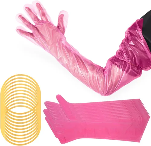 Miniatura 9 de 50 piezas Guantes desechables para el campo de 35 pulgadas de longitud hasta el hombro Guantes de inseminación veterinaria