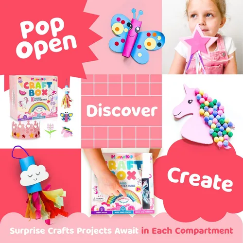 Miniatura 3 de Caja de manualidades de unicornio Mumaloo - 10 divertidas artes y manualidades para niños, sin desorden, educativo, proyectos de arte de sirena, kit