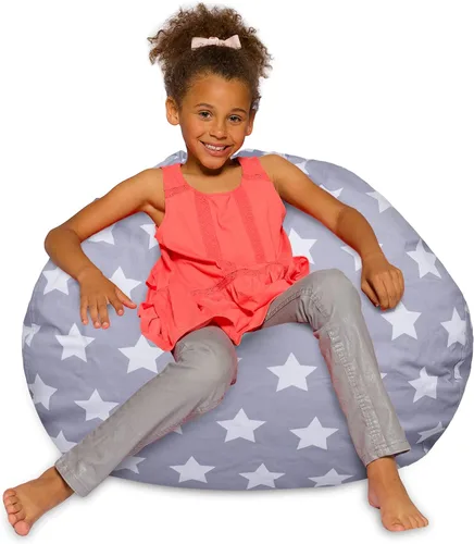 Miniatura 76 de Posh Creations - Sillón puff para niños, adolescentes y adultos, incluye funda extraíble y lavable a máquina, tamaño mediano de 27 pulgadas, lona