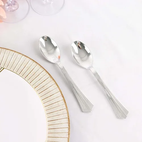 Miniatura 2 de Efavormart - Paquete de 125 cucharas de plástico resistente Chambury de 7 pulgadas, cubiertos de plástico para bodas, cumpleaños, ocasiones de lujo