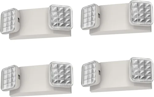 Miniatura 10 de Paquete de 2 luces de emergencia para negocios, con batería de respaldo, cable duro, certificado UL 924, CA 120/277V, luz de emergencia LED