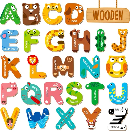 Miniatura 10 de Letras y números magnéticos en mayúsculas, herramienta de aprendizaje educativa para niños, reconocimiento de palabras, 39 piezas de imanes que