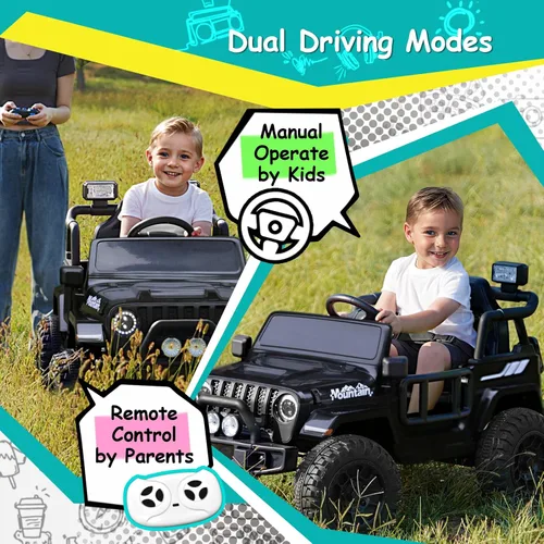 Miniatura 3 de Joywhale - camión para niños de 12V, con batería, vehículo motorizado eléctrico para niños, con control remoto, suspensión de 4 ruedas, luces LED