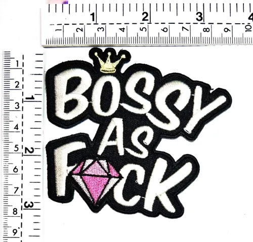Miniatura 2 de Bossy AS FACK - Parche de superhéroes de cómics con logotipo, chaqueta, polo, sombrero, mochilas, parche, broma, palabras divertidas para coser