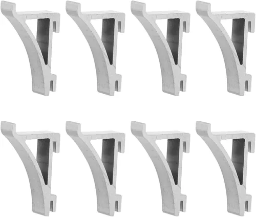 SOLUSTRE Soporte para estante, 8 unidades, clips de aluminio para estante de refrigerador, soporte para refrigerador, abrazadera de soporte para