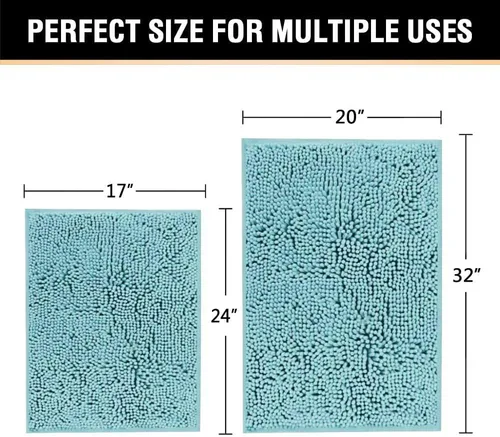 Miniatura 2 de H.VERSAILTEX Alfombras de Baño para Baño Antideslizantes de Felpa Chenille Extra Suaves y Absorbentes para Cuarto de Ducha Lavables a Máquina