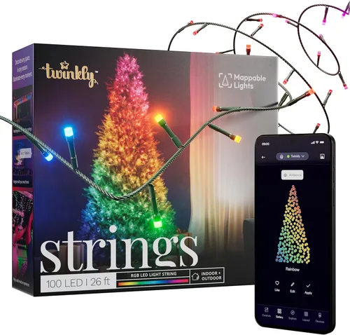 Miniatura 13 de Twinkly Cuerdas de 250 luces LED blancas, cadena de luces LED para exteriores e interiores, luces blancas de Navidad de cálido a fresco, LED