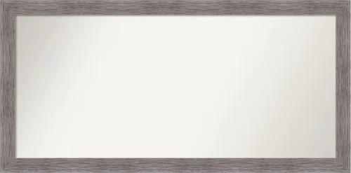 Miniatura 206 de Amanti Art Espejo de baño gris para sobre el fregadero, 31 x 48 pulgadas, espejo de tocador rectangular estrecho de color gris, marco de madera