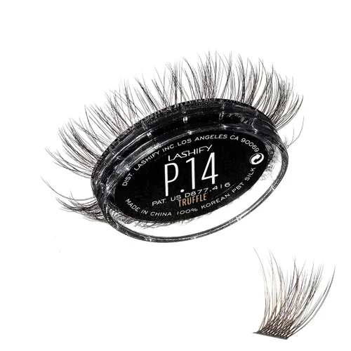 Miniatura 25 de Lashify Plushy - Pestañas postizas de 10 mm de gasa en negro, pestañas falsas fáciles de hacer DIY para un aspecto voluminoso pero aún natural