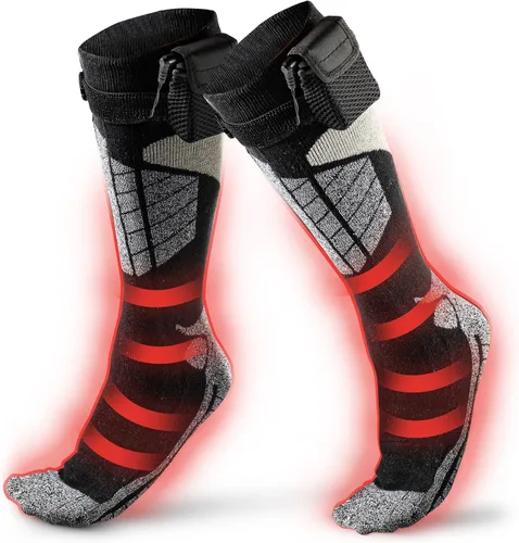 Calcetines térmicos eléctricos calientes, calentadores de pies para el invierno que funcionan con pilas, para hombres y mujeres adultos. Los
