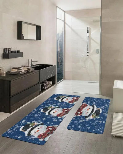 Miniatura 2 de Tapete de baño de Navidad para bañera, antideslizante, de secado rápido y absorbente, tierra de diatomeas, fregadero de cocina, lavable, tapete