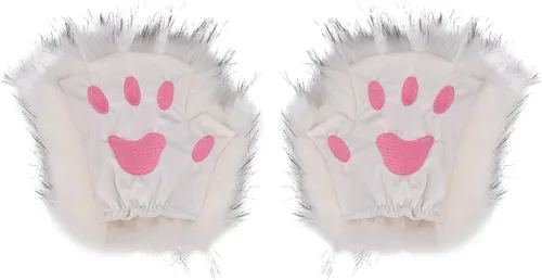 Miniatura 95 de Guantes de garra para disfraz de Halloween, medio dedo, lobo, oso, gato, guantes, guantes de piel sintética para mascarada, cosplay, utilería de mano