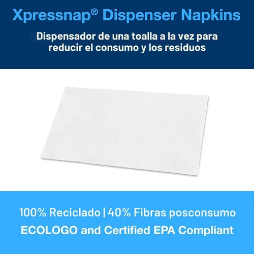 Miniatura 6 de Tork Xpressnap - Servilletas dispensadoras blancas N4 Advanced interplegadas de 1 capa para dispensación higiénica, 12 paquetes de 500 (total 6000)