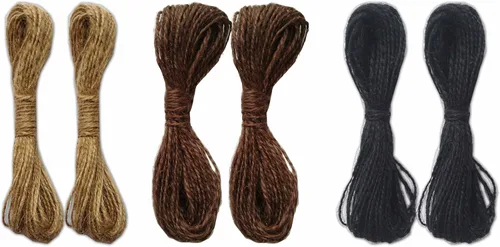 Miniatura 6 de LWR CRAFTS Cordón de yute de 0.059 in, natural, 45 pies cada uno (paquete de 2, 90 pies en total) - Cordel para manualidades para envoltura