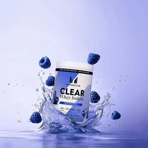 Miniatura 3 de Myprotein Polvo de Proteína Aislada de Suero Claro, 20 Porciones (0.5kg) Sabor Frambuesa Azul, 20g de Proteína por Porción, Mezcla de Bebida