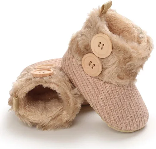 Miniatura 5 de E-FAK Botas para bebé niño y niña, zapatos para recién nacidos, con lazo para nieve, antideslizantes, suela suave, cálidos, para niños pequeños