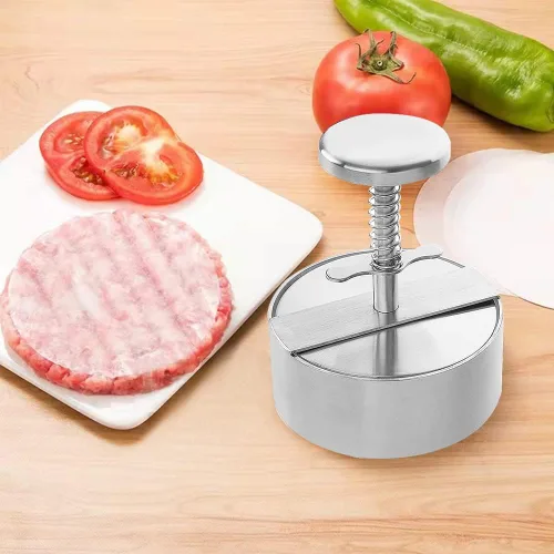 Miniatura 4 de Prensa de hamburguesa ajustable de acero inoxidable para hamburguesas antiadherente, molde para hamburguesas para carne vegetariana, carne de res