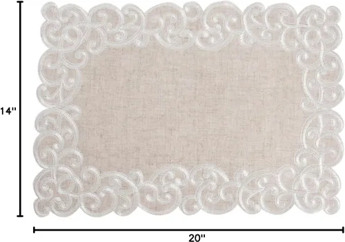 Miniatura 2 de SARO LIFESTYLE QX168 - Mantel individual de 4 piezas, 14 x 20 pulgadas, natural