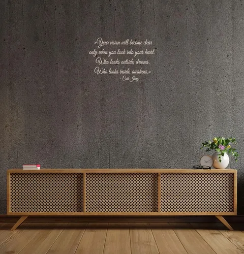 Miniatura 2 de Wall Decals Quote Carl Jung Home Interior Design Art Murals Bedroom Vinyl Stickers Living Room Decor KT146 (22 in x 32 in, lime green)