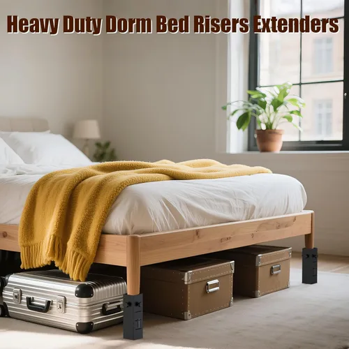 Miniatura 2 de Extensores de cama resistentes para dormitorio, aumenta el espacio de almacenamiento debajo de la cama, se adapta a patas de cama de 1.5 a 2.2