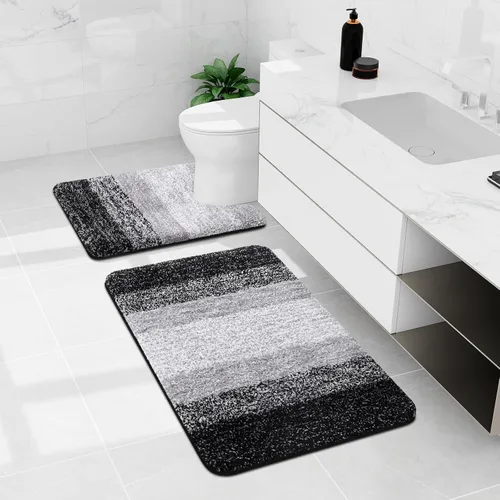 Miniatura 2 de Arotive Alfombras de baño de microfibra de 2 piezas, tamaño de alfombra de baño 30 x 20 pulgadas y alfombras de inodoro de 24 x 20 pulgadas