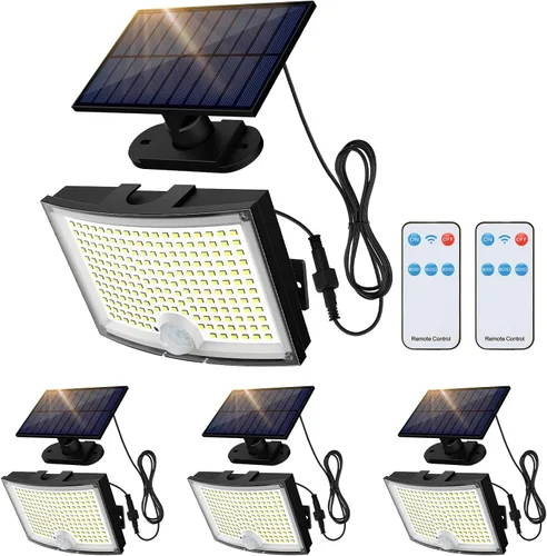 Miniatura 8 de Adiding Luces Solares para Exteriores, Luces de Inundación LED de 2800LM con Cable de 5 m, Luces Solares con Sensor de Movimiento y Control Remoto