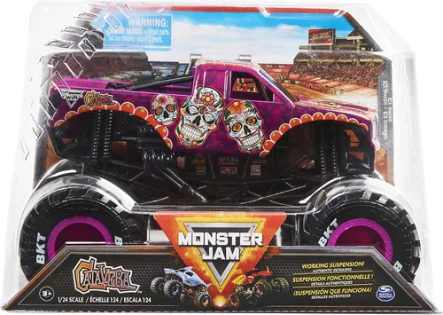 Monster Jam - Camión monstruo oficial de Calavera, vehículo de colección fundido a presión, escala 1:24, juguetes para niños de 3 años en adelante