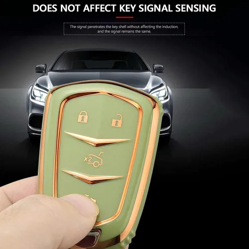 Miniatura 7 de ontto Funda para llavero compatible con Cadillac, Beige