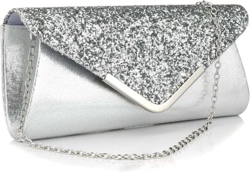 Bolso de noche con lentejuelas con purpurina para mujer, bolso de mano para fiesta nupcial