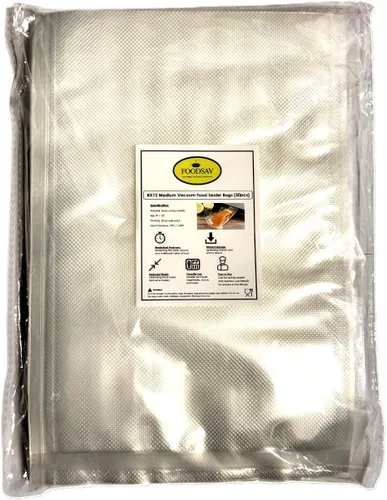 Miniatura 2 de Bolsas selladoras de alimentos al vacío medianas de 8 x 12 pulgadas, precortadas, transparentes, de grado comercial, sin BPA, resistentes