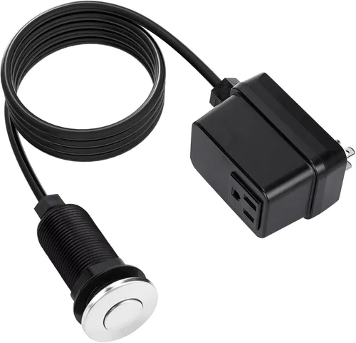 Miniatura 17 de Interruptor de eliminación de basura, kit de encendido y apagado inalámbrico para triturador de desechos de alimentos, oro cepillado, botón largo